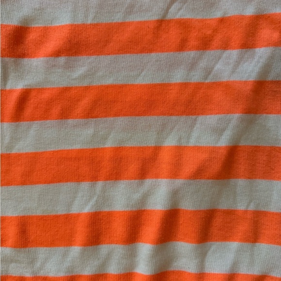 West We Surf Orange & Beige Striped V Neck Long Sleeve Pull Over Top Size 6 - Picture 6 of 8